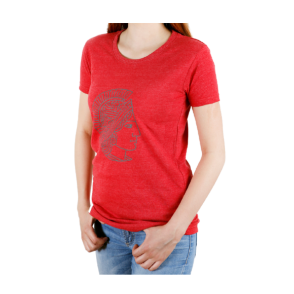 Red recycling Lady T-Shirt of the Technical University Darmstadt