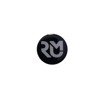 Runder Magnetpin mit glänzendem Epoxy, starkem Ultra-Magnet und RMU Logo