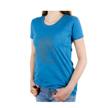 Blue recycling Lady T-Shirt of the Technical University Darmstadt
