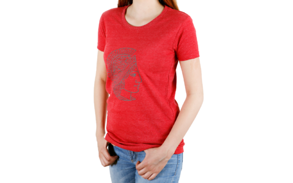 Rotes recycling Lady T-Shirt der Technischen Universität Darmstadt
