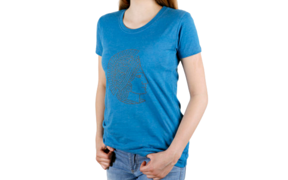 Blaues recycling Lady T-Shirt der Technischen Universität Darmstadt