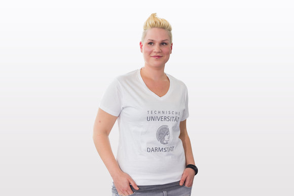 Weißes T-Shirt der Technischen Universität Darmstadt